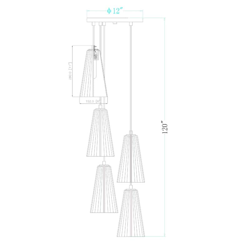 Farrell 5 Light Chandelier in Matte Black