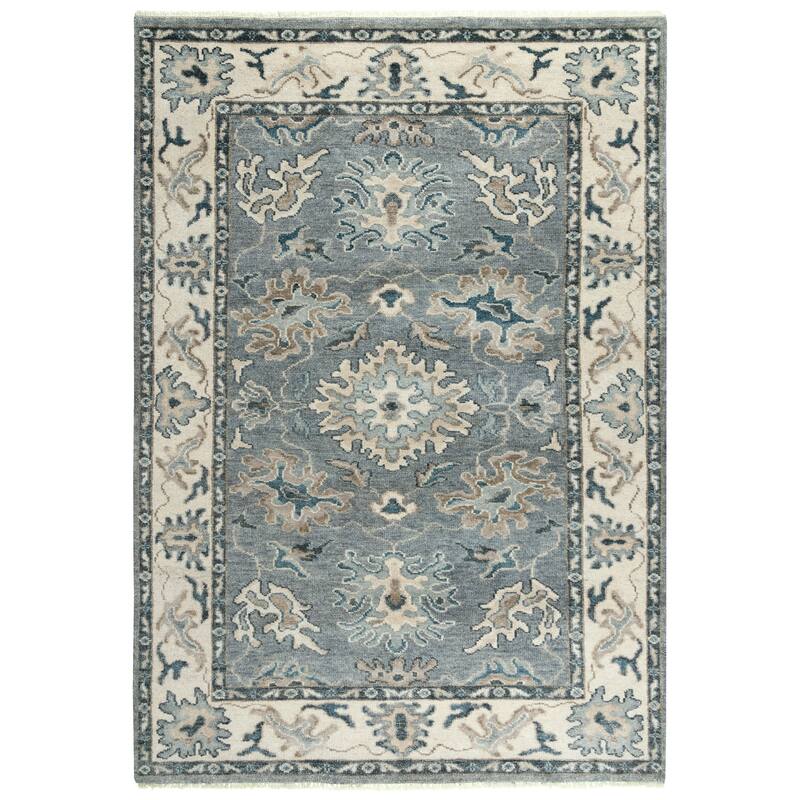 Alora Decor Mila Grey Oriental Hand-tufted Wool Blend Rug - 9' x 12'