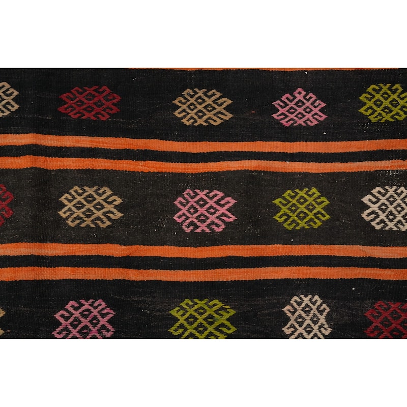 Hand Woven Oriental 100% Wool Carpet Southwestern Tribal Multi-Colored Kilim Area Rug - 11' 4'' X 6' 2''