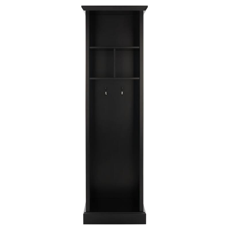 SAFAVIEH Marcelle 4 Shelf 2 Hook Top Storage Hall Tree - 20" W x 16" D x 68" H - 20Wx16Dx68H