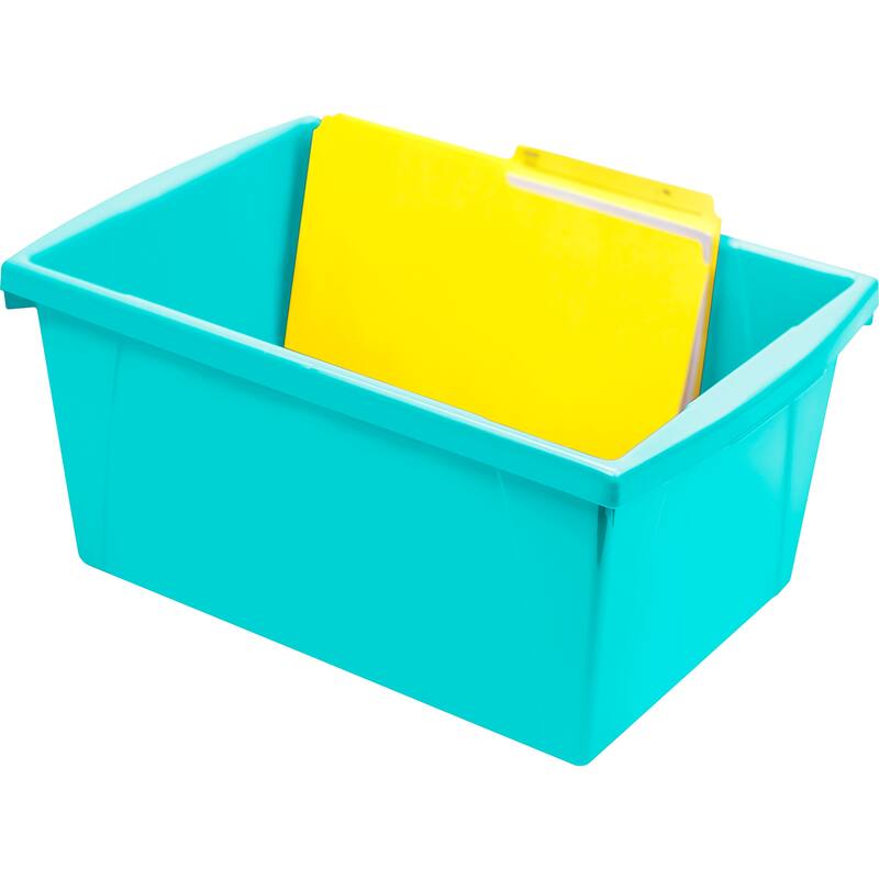 Storex Medium Classroom Storage Bin, Teal, Pack of 2