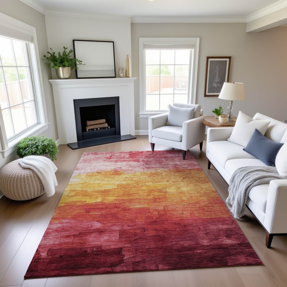Premium Washable Super Soft Ombre Brushstrokes Mayfield Rug