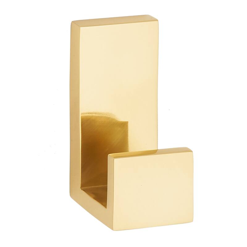 Alno A6482 Linear 1" Wide Solid Metal Modern Bathroom Robe Towel Hook - Unlacquered Brass