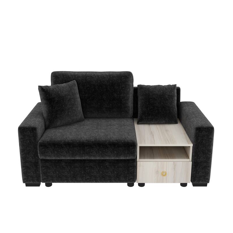 Christopher Knight Home - Havencrest 63.2" Modern Upholstered Modular Sofa Chair with Storage Armrest Center Console