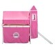preview thumbnail 15 of 36, Playhouse Full Size Bunk Bed with Slide Pink Tent and Tower, Pink