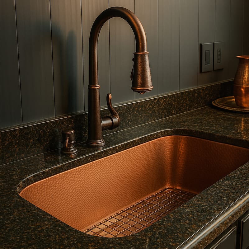 Rivera Copper 31" Single Bowl Undermount Kitchen Sink
