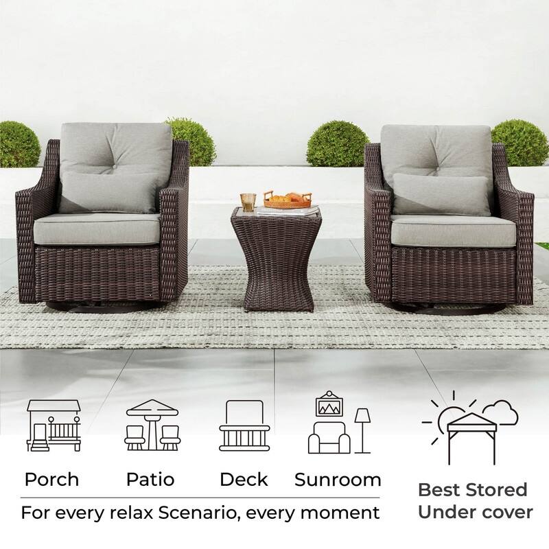 Murphy Outdoor Wicker Patio Furniture Swivel Glider Chair
