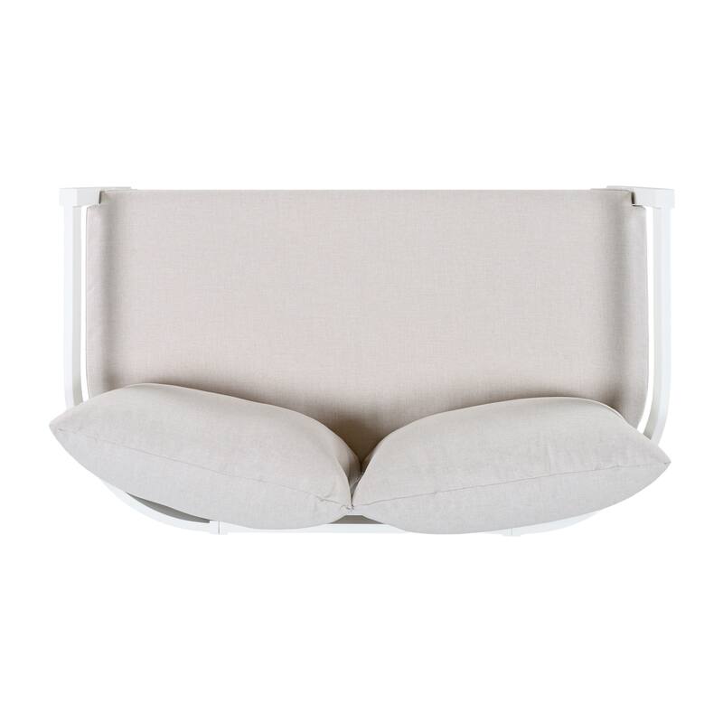 Christopher Knight Home - Modern 52.6" Outdoor Curved Back 2-Seater Loveseat with Aluminum Frame & Water-Resistant Cushions