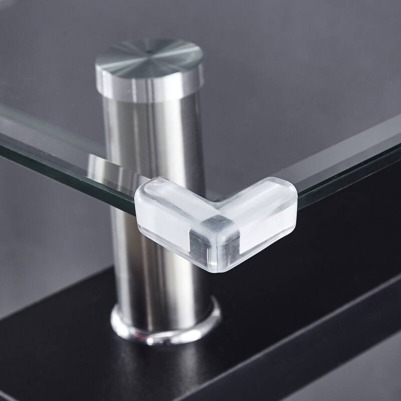 Console Table, Tempered Glass Top, Modern Foyer Area Table