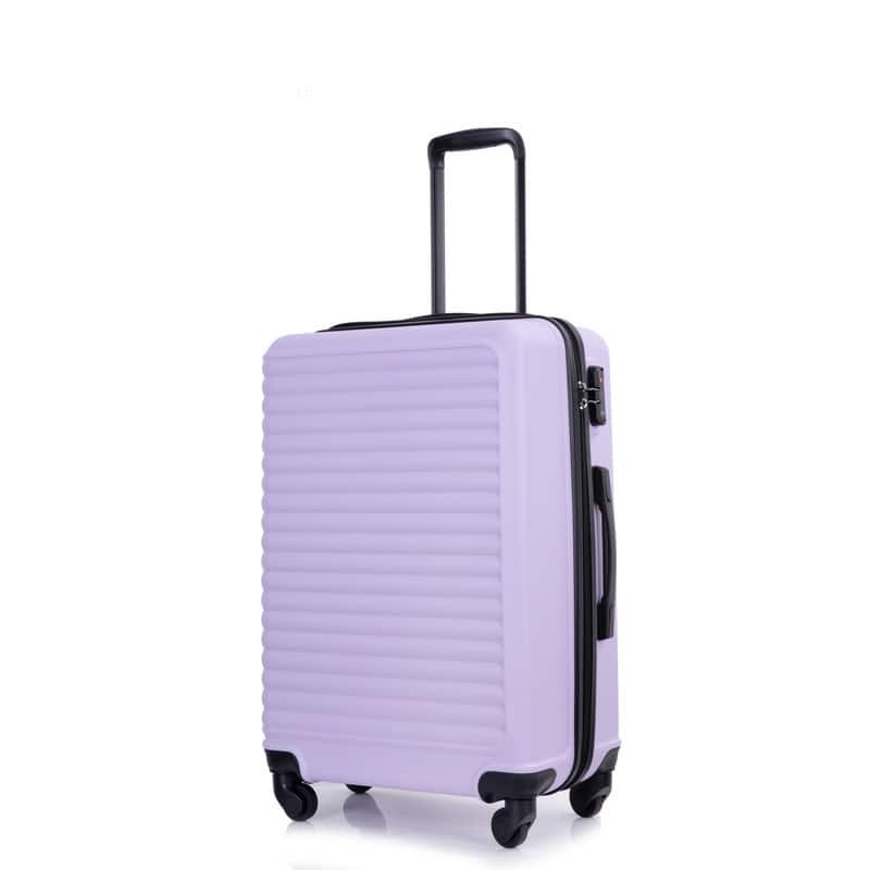 3 Piece Luggage Sets ABS Lightweight Suitcase,Lavender Purple - On Sale ...
