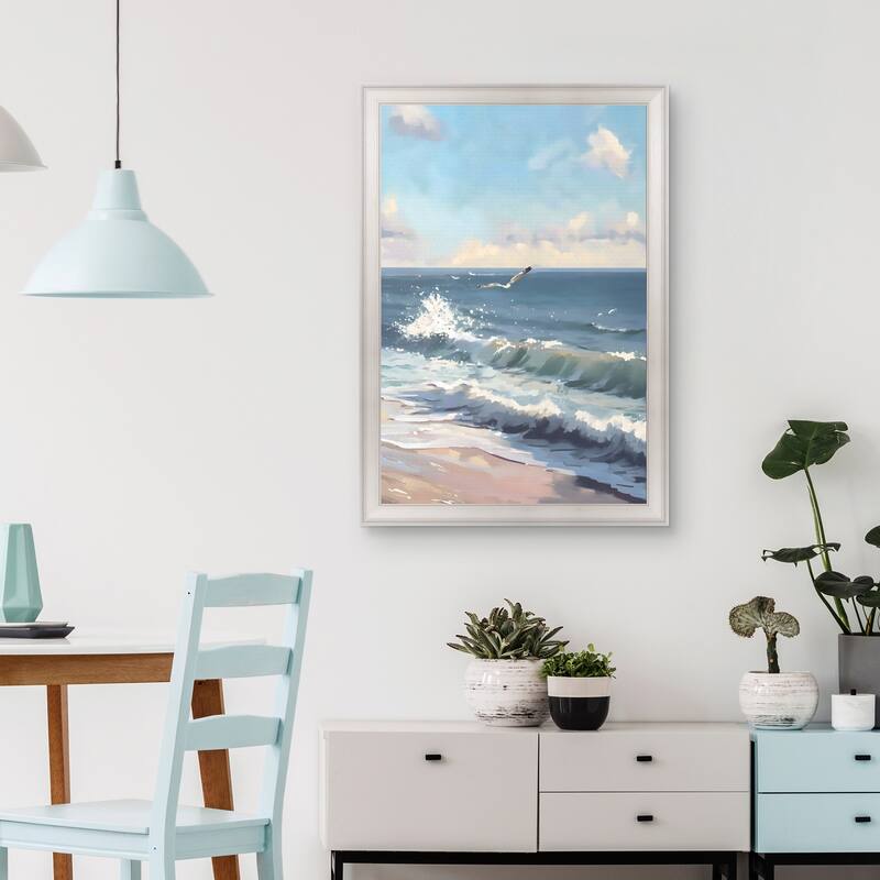 Masterpiece Art Gallery| Flying Over the Waves by Petals Prints Design - Framed Canvas Art Print