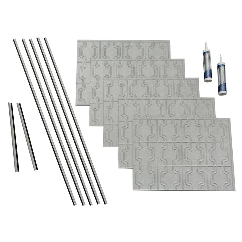 FASÄDE Chain Decorative Vinyl Backsplash Panel - 15 Sq Ft Kit - Cashmere