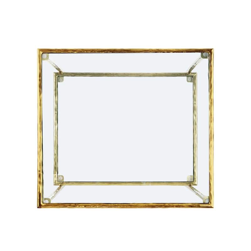 Furniture of America Zayen Modern Hammered Metal 1-Shelf Side Table