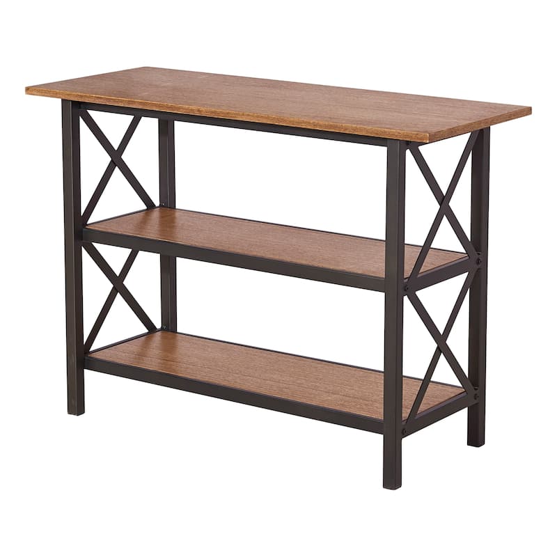 Hamburg 3-Tier Console Table - Brown - Veneer