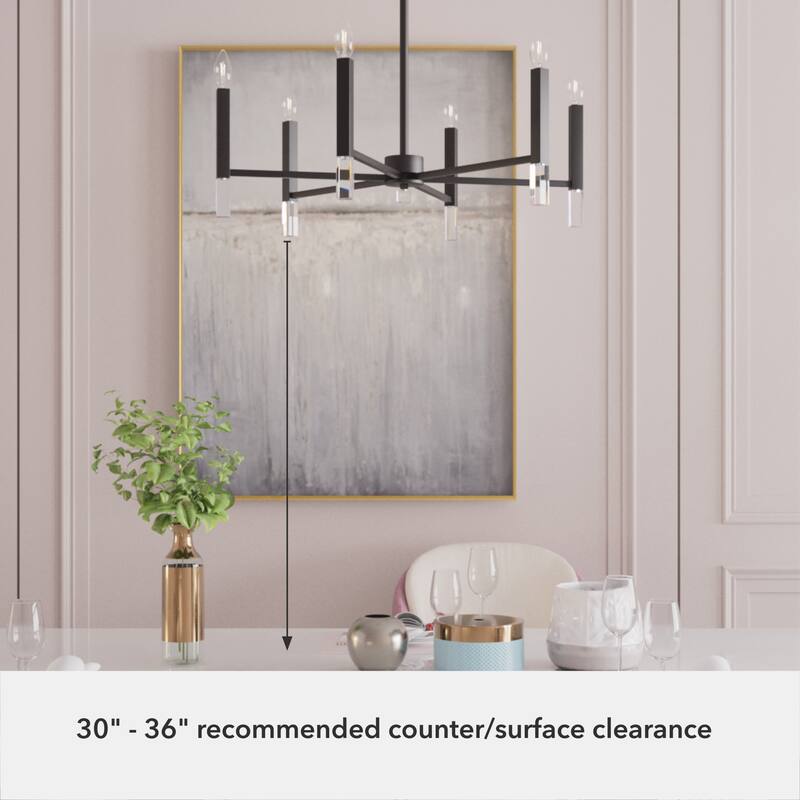 Hunter Sunjai Candle Chandelier - Entry, Kitchen Island, Dining Room, Living Room - Geometric, Glam, Contemporary