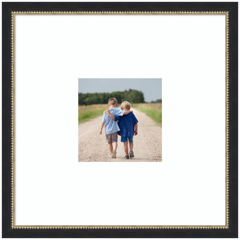 Kate and Laurel Belmont Black Photo Frame - 20x20 matted to 8x8 - Black