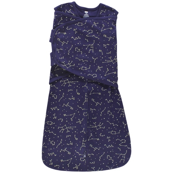 slide 1 of 1, Hudson Baby Convertible Swaddle Sleep Sack, Navy Constellation 0-3 Months - Navy Constellation