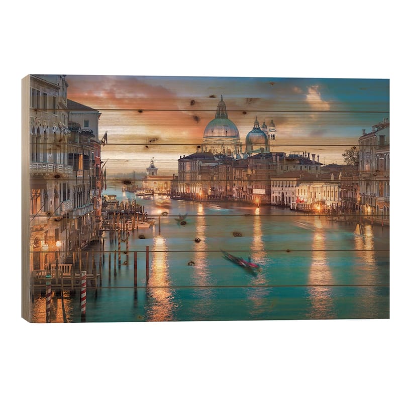 Grand Canal I Print On Wood by Jan Becke - Multi-Color - 18x26x1.5