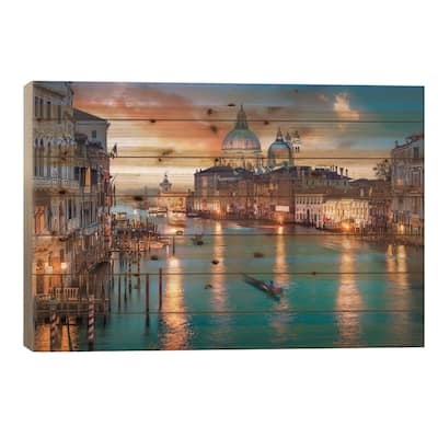 Grand Canal I Print On Wood by Jan Becke - Multi-Color
