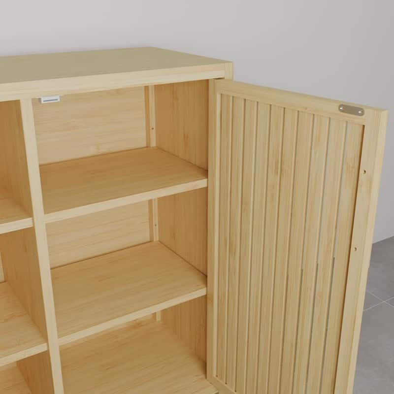 31" Large-Capacity Bamboo Single-Door Storage Shelves