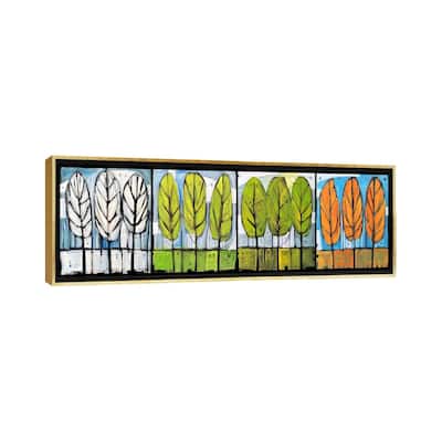 iCanvas "Four Seasons Tree Series Horizontal" by Tim Nyberg Framed Canvas Print