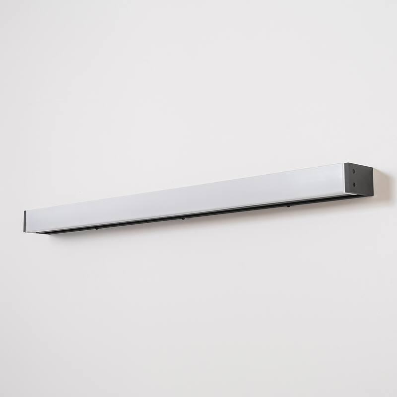 39.3 in. Modern Linear Long Strip LED Wall Sconce Black Outdoor Wall Lights/Flush Mount Patio Lights