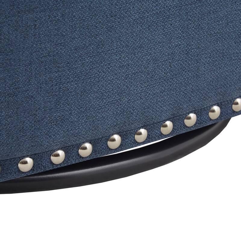 Roomfitters Modern Swivel Accent Chair with Nailhead Trim, Barrel Lounge Chair, Living Room Seating