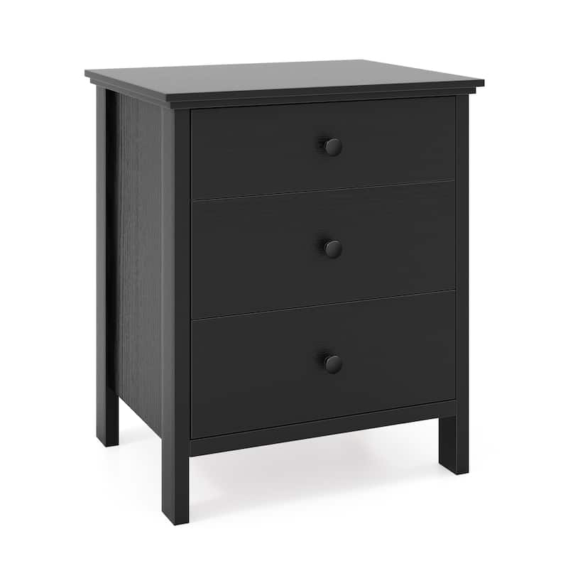 Modern 3-Drawer Nightstand Bedside Table with Storage Space - 22" x 18" x 26"