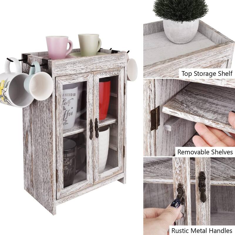 Wooden Multipurpose Storage Cabinet with Removable Shelves