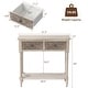 preview thumbnail 7 of 6, COSIEST Vintage Solid Wood 2-Drawers Console Sofa Table - 31.5"W x 12"D x 30"H
