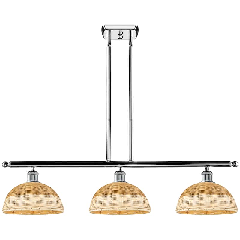 Innovations Lighting Endless Possibilities Ballston - Bristol Natural II - 3 Light 36" Stem Hung Island Light with 9" Shades - Polished Chrome
