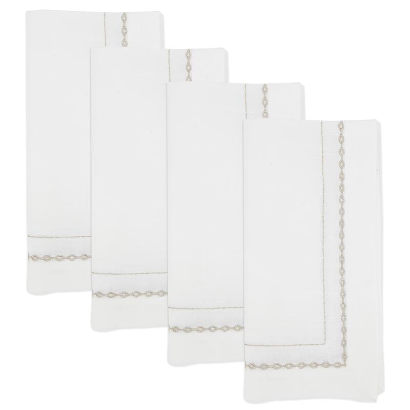 Luxurious Links Embroidered Chain-link Napkin (Set of 4)