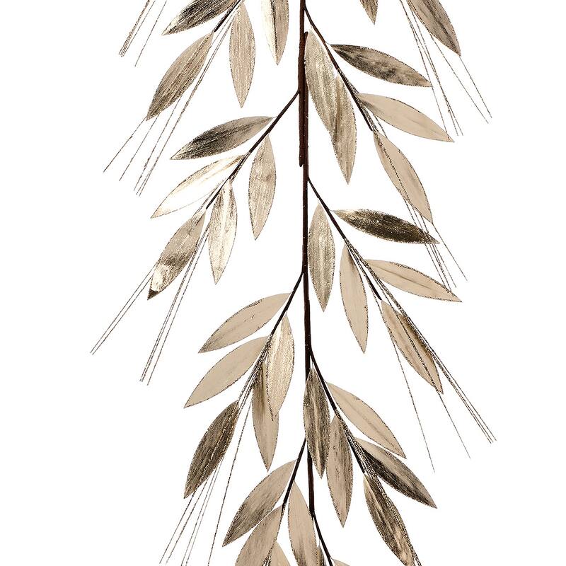 48" Metallic Laurel Leaf Grass Garland