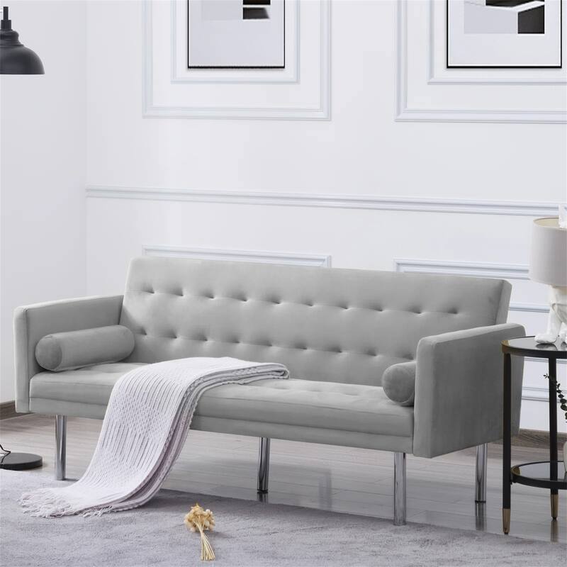 Aukfa Convertible Sleeper Sofa with Metal Legs - 68.5'' W