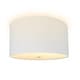 preview thumbnail 1 of 3, 16 Moderne Flush Mount Converter Kit White Linen Drum Lampshade 16x16x9"