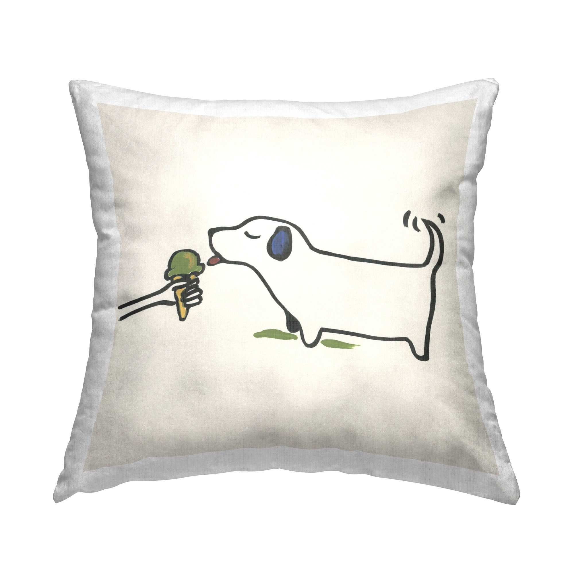 Stupell Dog & Ice Cream Decorative Printed Throw Pillow Design by June Erica Vess