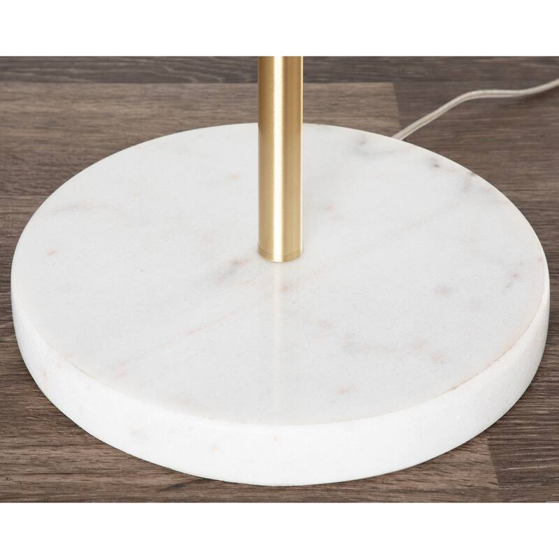 Chloe Contemporary Floor Lamp with Clear Glass Shelf