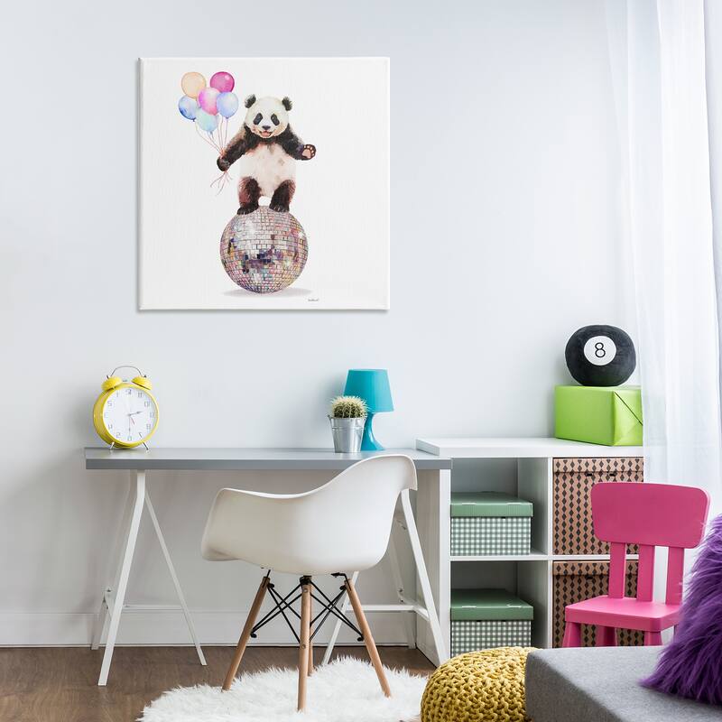 Stupell Panda & Balloons Disco Canvas Wall Art Design By Amanda Greenwood