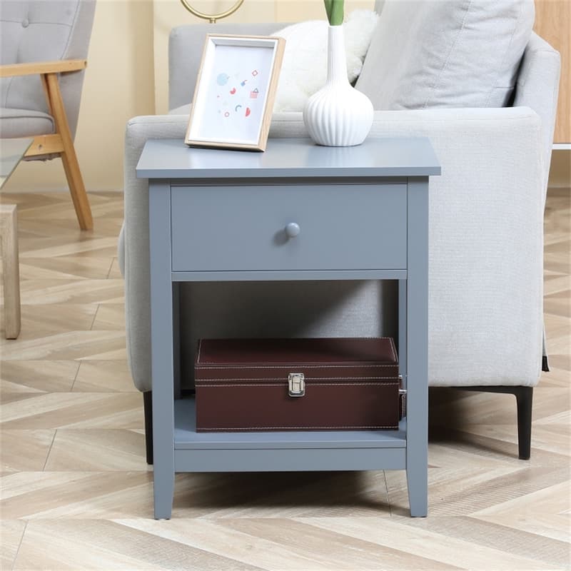 MDF Coffee Table with Drawer and Bottom Shelf - 19.75'' W x 13.75'' D x 23.5'' H
