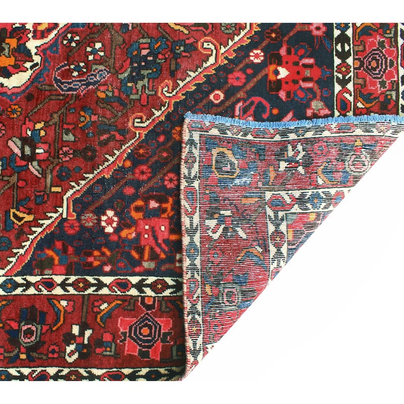 Vintage Distressed Vikki Burgundy/Navy Rug - 6'8" x 8'11"