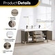 preview thumbnail 82 of 99, Leon 60 in. Double Bathroom Vanity with Composite Stone Top