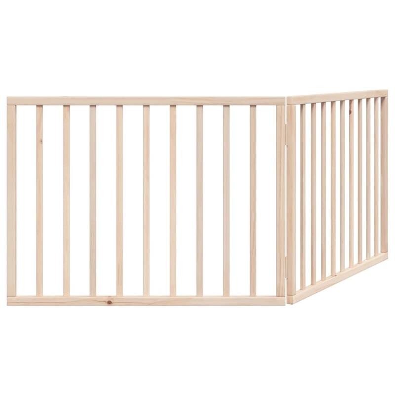 vidaXL Dog Gate Foldable Poplar Wood