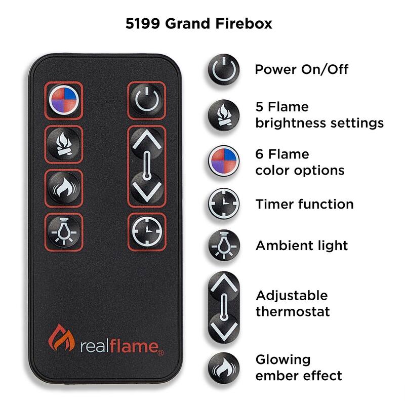 Centennial 55.5" Electric Grand Fireplace in Black by Real Flame
