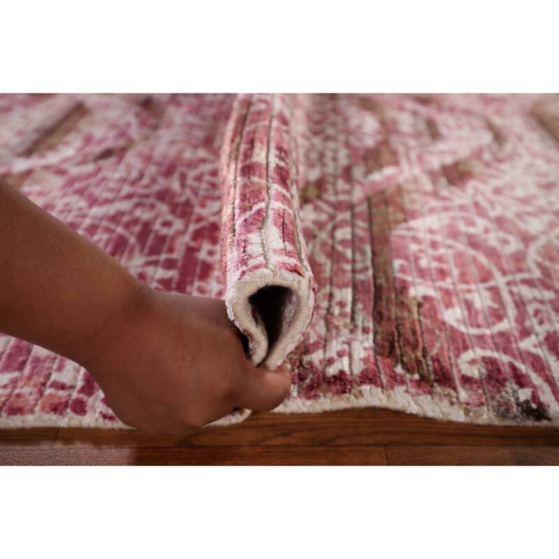 Abstract Indian Modern Accent Rug Handmade Wool Carpet - 2'8" x 4'9"