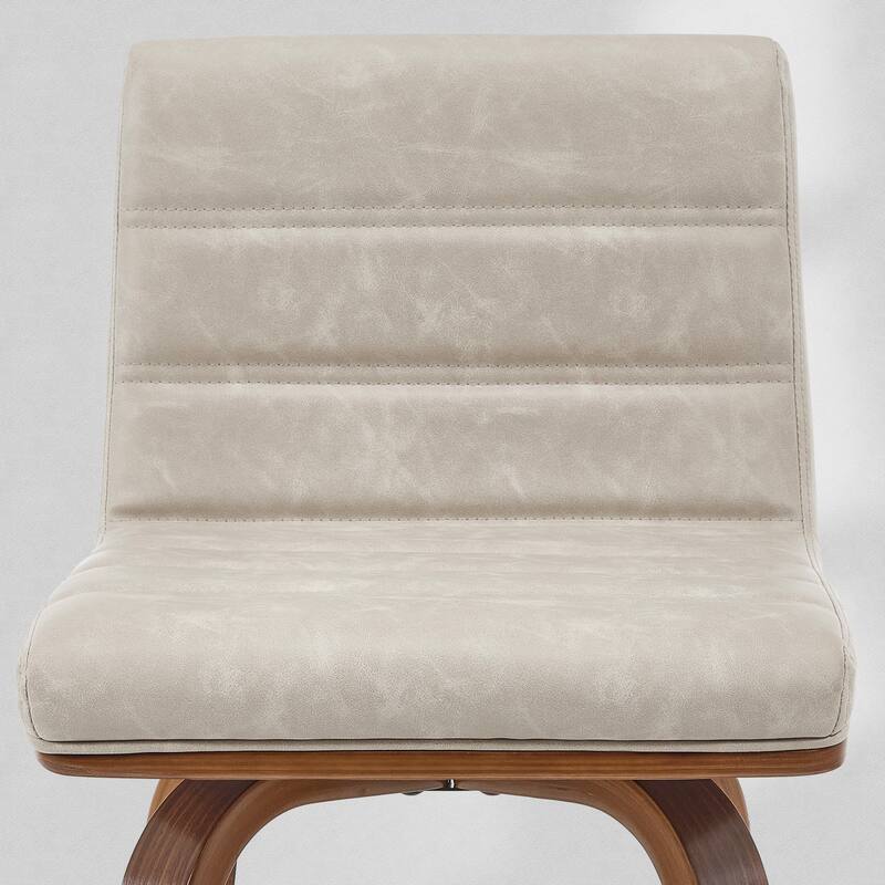Faux Leather & Wood Swivel Bar Stools/ Counter Stool Set of 2