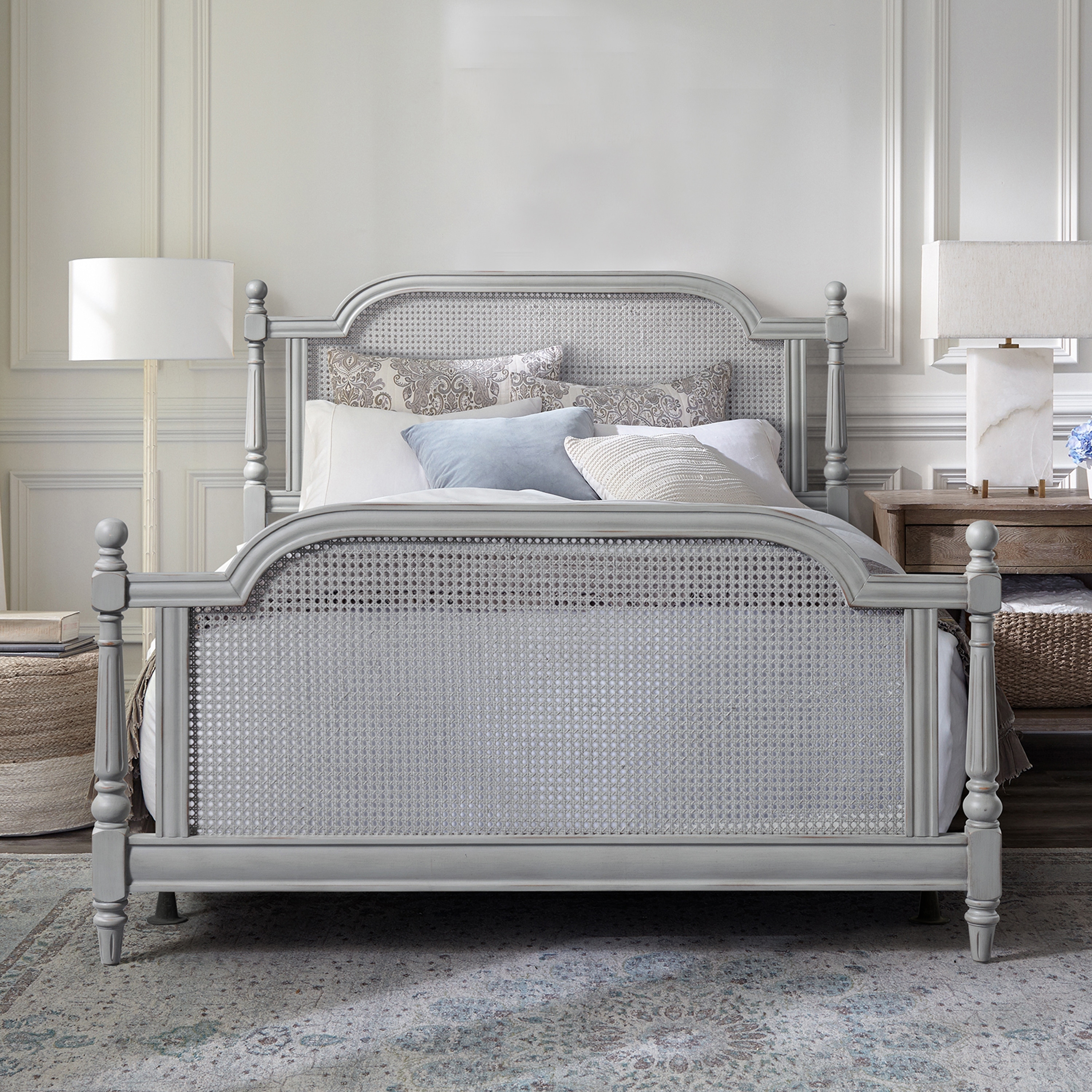 Camille Cane Bed, Low Footboard – THE BEAUTIFUL BED COMPANY