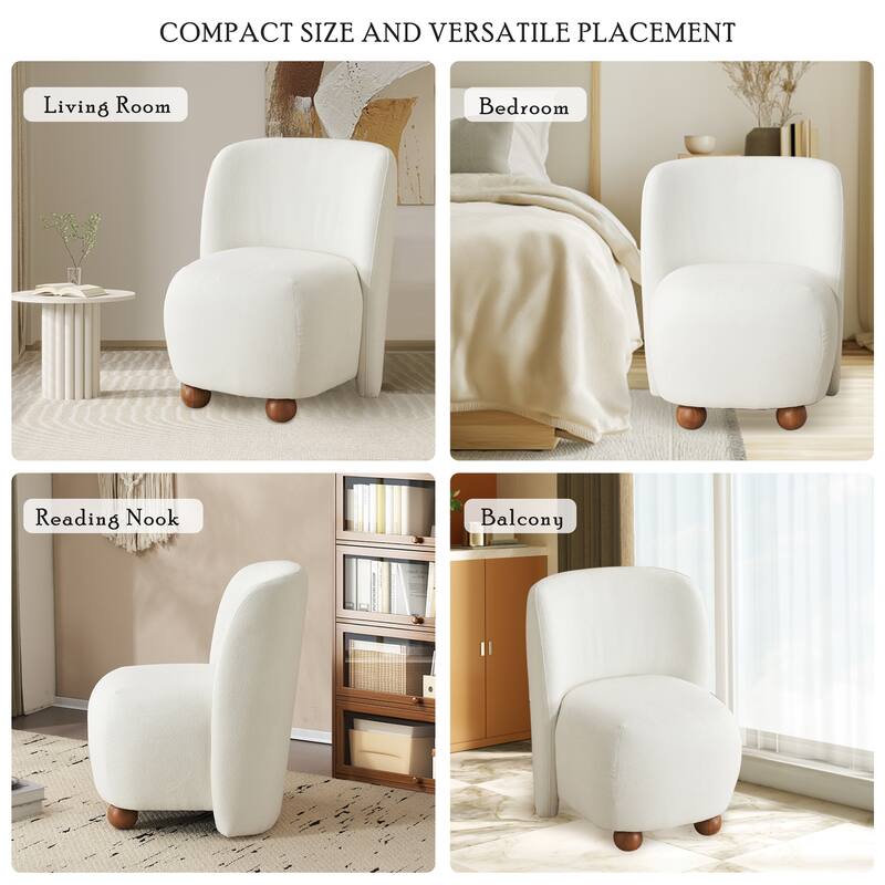 Christopher Knight Home - Eliana Modern Teddy Fabric Accent Chair with Curved Backrest and Legs
