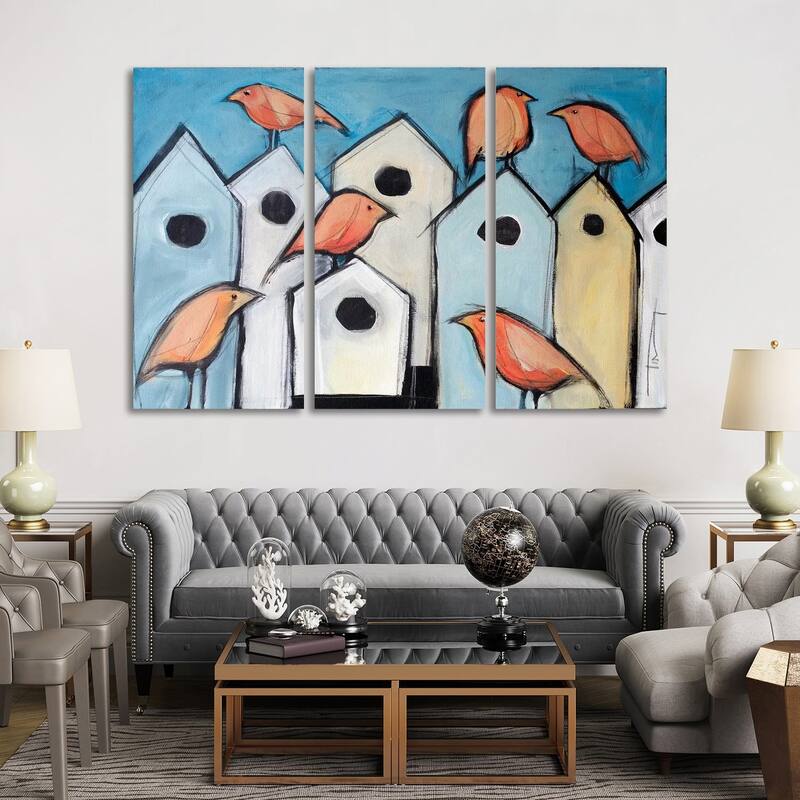 iCanvas "Bird Condos" by Tim Nyberg 3-Piece Canvas Wall Art Set
