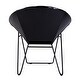 preview thumbnail 4 of 9, Harlan 18 in. Seat Height Round Leather and Iron Accent Chair