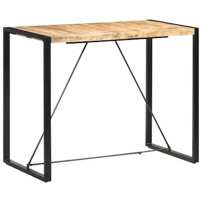 vidaXL Bar Table Kitchen Dining Room Pub Table Bistro Table Solid Wood Mango